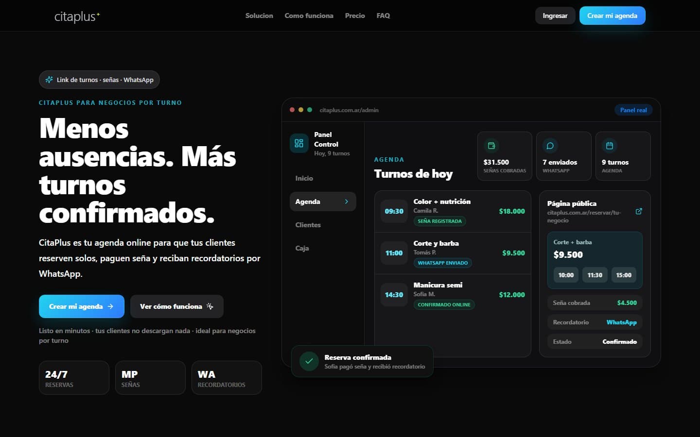 Página principal de CitaPlus