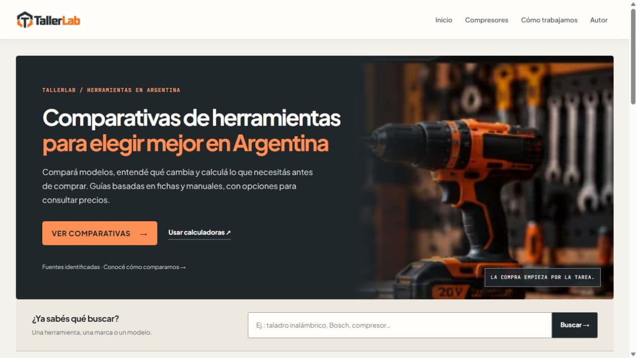 Página principal del proyecto TallerLab