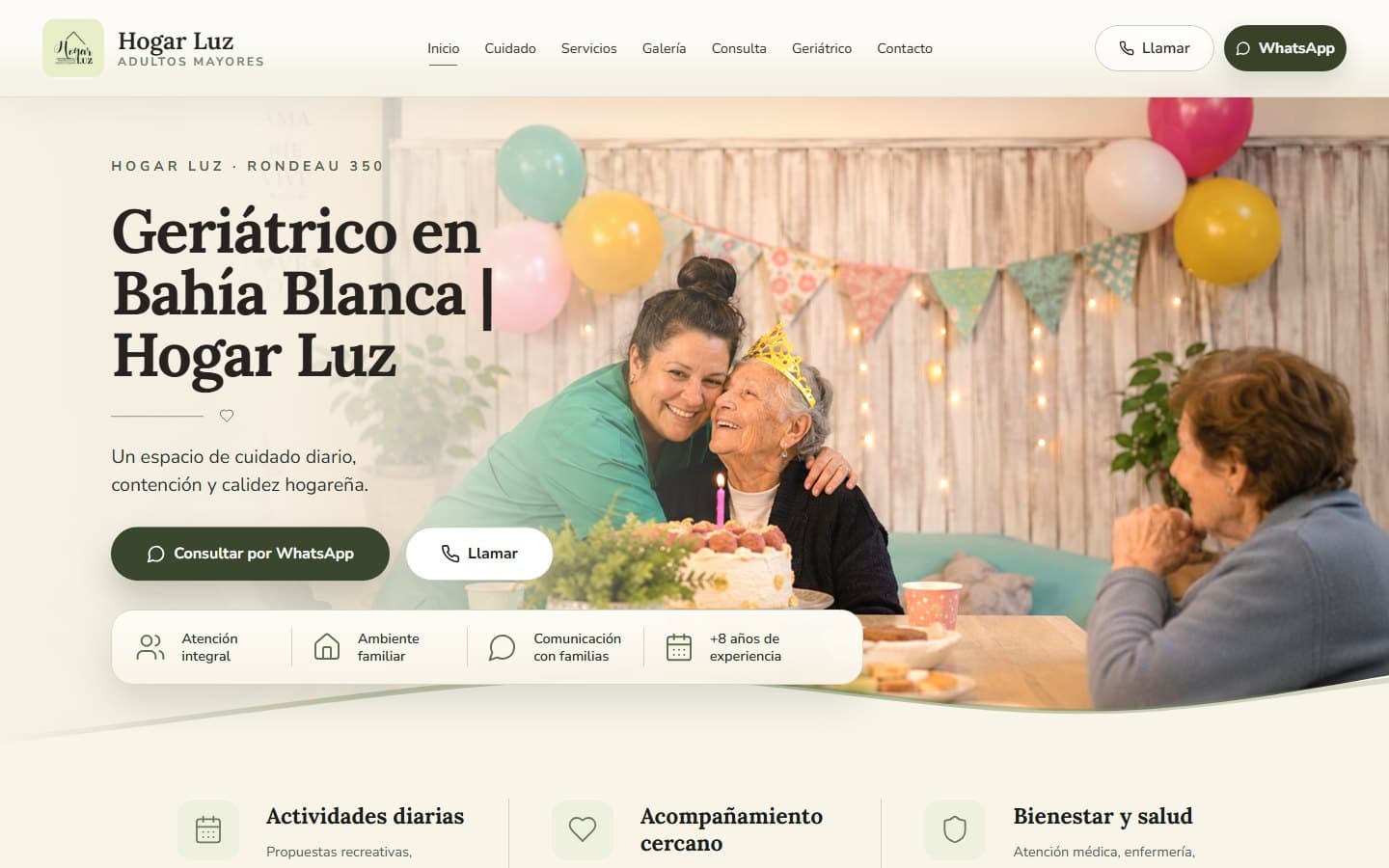 Página principal de Hogar Luz